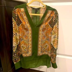 BCBG Olive Blouse with Beautiful Detailed Print